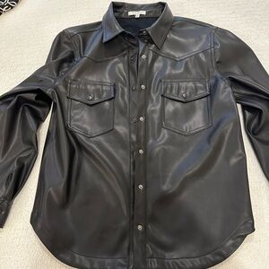 Z Supply faux leather shacket